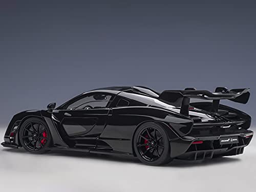 Mclaren Senna Stealth Cosmos Black With Carbon Accents 1/18 Model Car By Autoart 76076 #TOP5