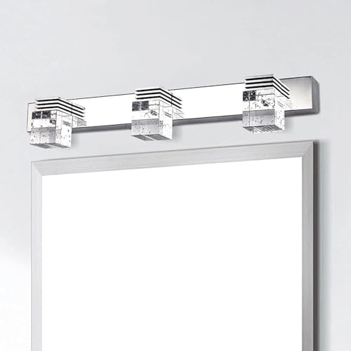 Luminaire de vanité en cristal à 3 lampes pour miroir de salle de bain moderne