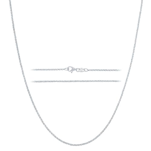 KISPER Solid 925 Sterling Silver Chain Necklace for Women Thin & Secure - Italian 1.6mm Diamond Cut Cable Link with Lobster Clasp - Made in Italy (16-30 Inch)