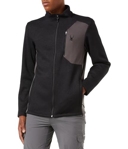 Spyder Mens Bandit Hybrid Full Zip Jacket, Black, L