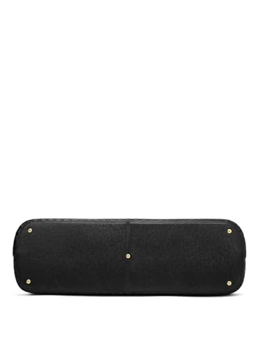 Image of Da Milano Genuine Leather Black Tote (Large)