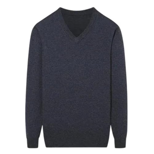 Men Solid Cashmere Blen Sweater Casual V-Neck Knit Thick Pullovers Top