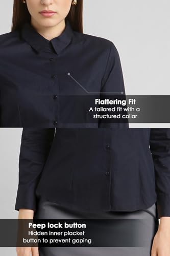 Image of Van Heusen Women's Regular Fit Solid Full Sleeve Cotton Rich Formal Shirt