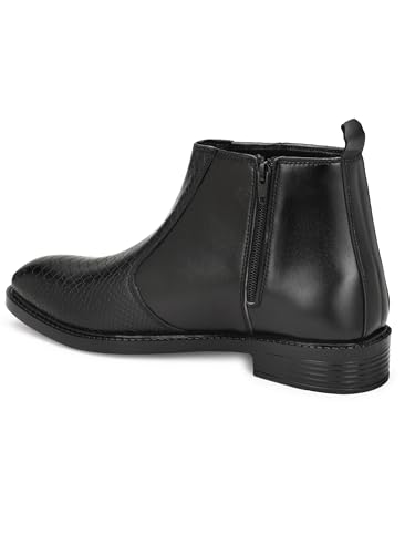 Image of HERMIZ Men's Chelsea Boots | Handcrafted | High Ankle Boot| Comfortable Formal Office Casual Wear Shoes