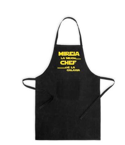 SAQUITOMAGICO Delantal Divertido y Gracioso El Mejor Chef de la galaxia (la mejor chef personalizado)
