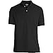 Lands' End Mens Short Sleeve Basic Mesh Polo Shirt Black Regular Large