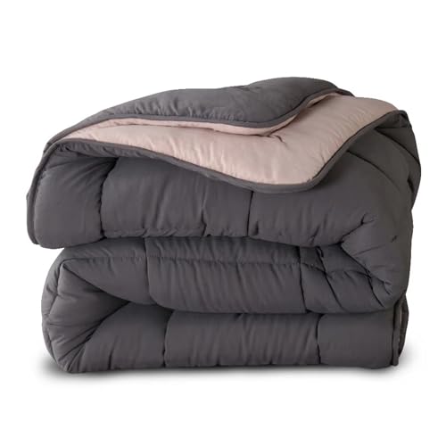 Slaapspeciaal Bettdecke ohne Bezug 135x200 - Ganzjahresdecke [Wärmeklasse 2] Steppdecke mit Gelfasern für Daunengefühl [Softcell Füllung] - Grau...