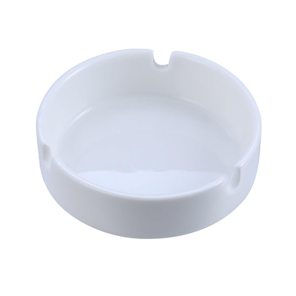 Smoking Accessories Commercial Hotel Bar Ashtray White Round Ceramic(Large)
