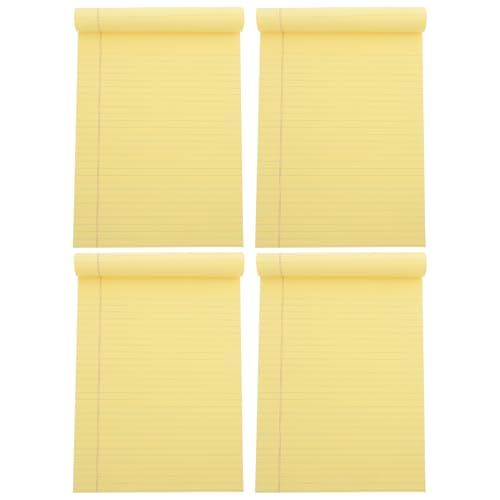 4枚 A4 破れやすい 裏地付き メモ帳、 小さい 滑らかな 書き味 ノート パッド、 イエロー 切り取り メモ帳 リーガル ステノ パッド メモ パッド オフィス 管理 メモ帳 紙 タブレット 仕事用