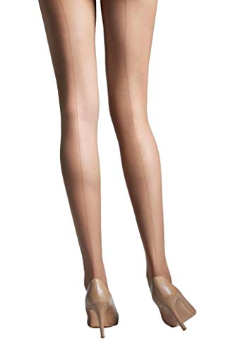 Gatta Women’s SHEER TIGHTS PANTYHOSE WITH BACK SEAM and CUBAN HEEL | CHIARA CLASSIC [Made in Europe]