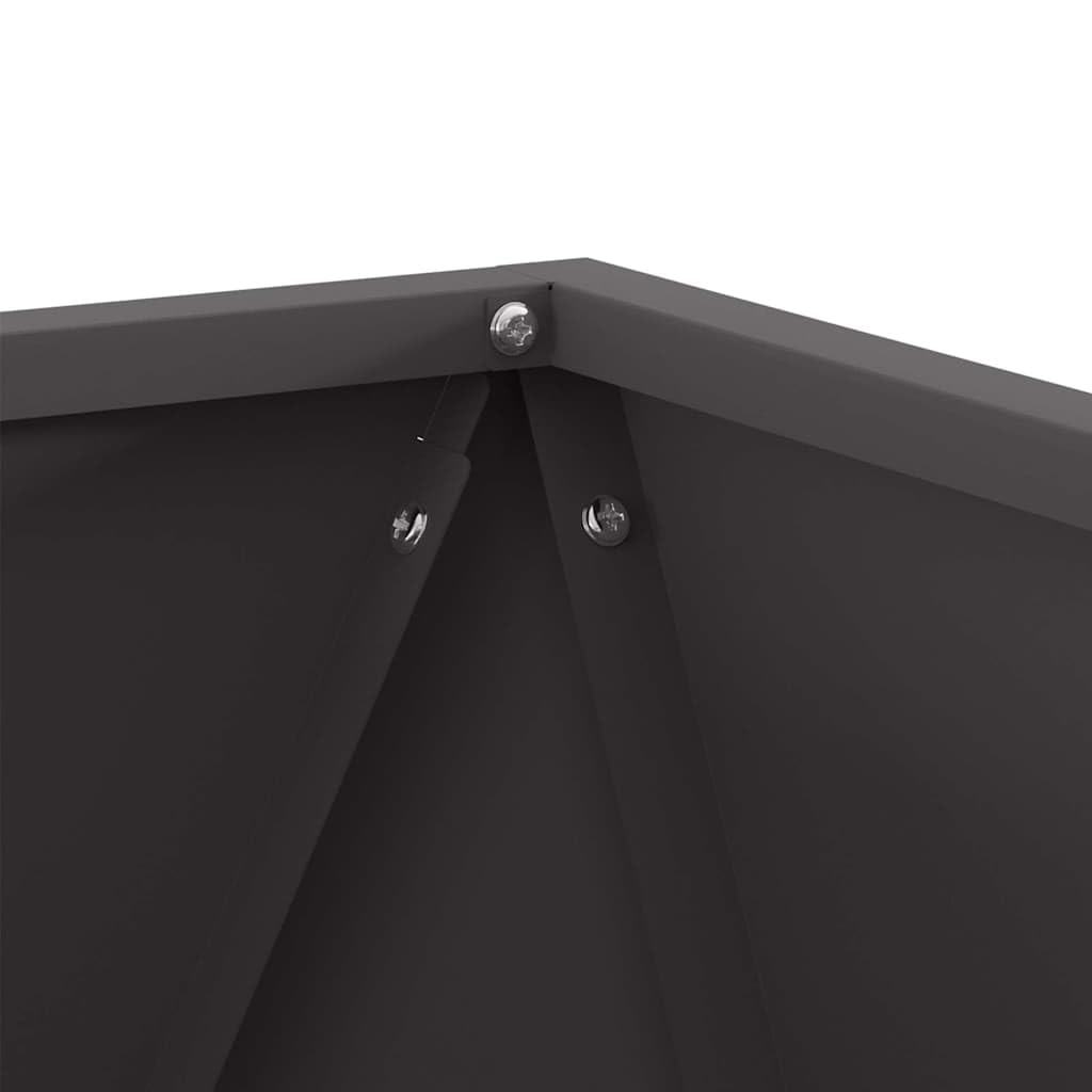 Pflanzkübel Schwarz 2er Set 50x50x50 cm aus Stahl Modernes Gartenregal für Balkon Terrasse und Außenbereich Robustes Design für große Blumentöpfe und Sträucher