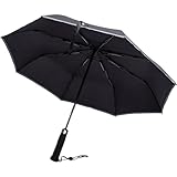 Uzi Taktischer Selbstverteidigungsschirm – winddichtes, unzerbrechliches Fiberglas mit Hartmetallspitze – leicht, groß, tragbar, Reise-Regenschirm für Männer & Frauen – kampfbereit für Regen, Schnee