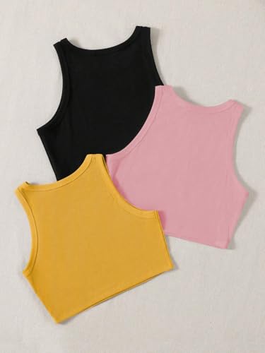 Image of Tops for Women Crop Top for Women's Tank Activewear Tee Sports Western Casual Cotton Camisole Pack of 3 Combo