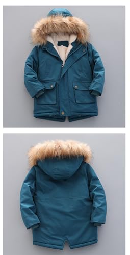 Kids Boy Girl Hooded Puffer Jacket Winter Windproof Snowsuit Outerwear Warm Parka Down Coat Overcoat with Fur Hood3