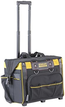 STANLEY FATMAX Open Mouth Rolling Rigid Tool Bag Trolley, Multi-Pockets Storage Organiser, FMST1-80148