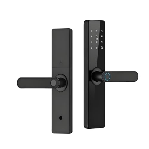 Serrure intelligente WiFi F17 noire avec empreinte et code Tuya - 2