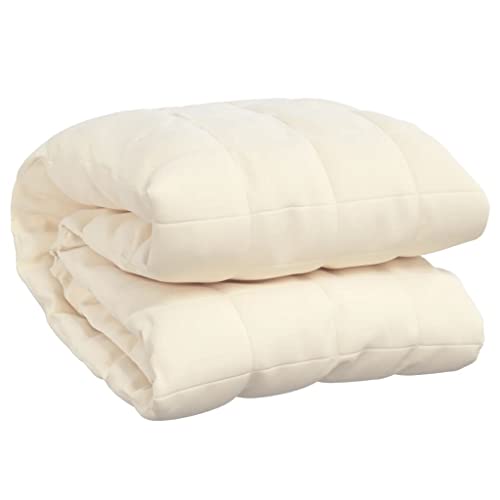 Genérico Manta con Peso Tela Color Crema Claro 122x183 cm 5 kg,Casa y jardín,Ropa de casa,Ropa de Cama,Mantas,3154865