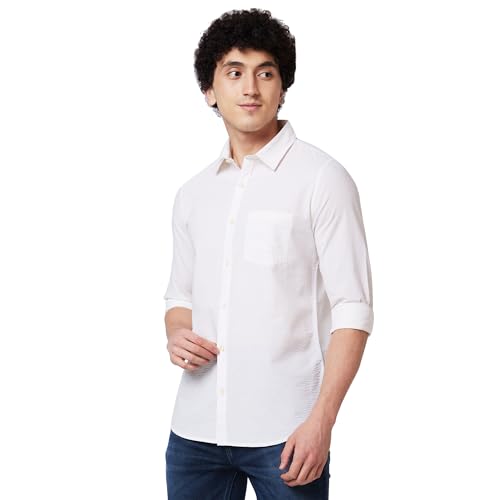 Image of Spykar Men's Regular Fit N /A Full Sleeve Solid Casual Shirts