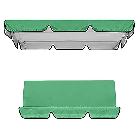 2PC Set Waterproof Swing Canopy Cover & 3 Seat Cover, Garden UV Resistent Swing Canopy Cover, Replacement Outdoor Swing Chair Top & Seat Cover, Patio Sunscreen Hommock Cover Roof Sun Shade for Yard Cover