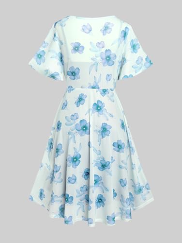 Image of ROSE GAL Rosegal Plus Size Women Sundress Set Flutter Sleeves Floral Dress and Lace-up Cami Dress