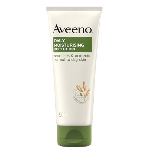 Aveeno Daily Moisturising Crema Idratante, Crema corpo idratante per 48 ore con Avena Colloidale Prebiotica, Crema corpo per pelli normali, secche e sensibili, Body lotion senza profumo, 200 ml