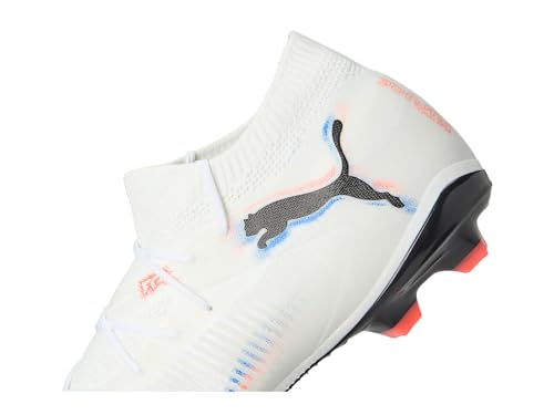 PUMA Puma Men's Future Match Firm, Artificial,Ground Soccer Cleats, White-Black-Glowing Red AH25, 11