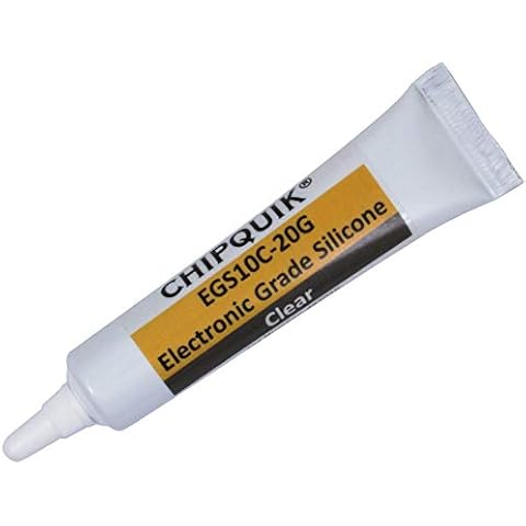 Chip Quik EGS10C-20G Electronics Grade Silicone Adhesive Sealant 20g (0.7oz) Squeeze Tube (Clear) for Precision Dispensing Cover
