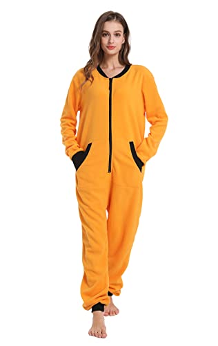 dressfan Unisex Pajamas Onesie Jumpsuit Loungewear Thermal Zipper Non-Footed,Women&Men…2