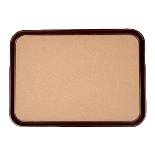 PLRT1612BCK Serving Tray, Rectangular, 16" x 12", Cork Bottom, Slip Resistant, ABS-Plastic, Black
