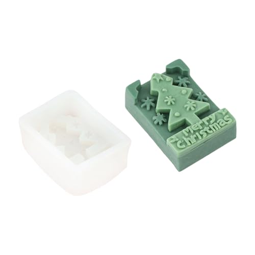 Lerpwige Vela de Navidad Molde de Silicona Molde de Jabón en relieve para Fabricación de resina epoxi Jabón Decoración Vacacional Moldes