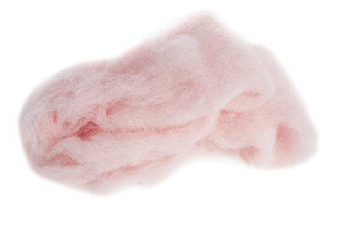Image of Desert Breeze Distributing Maori Wool Carded Batting, 100% Natural New Zealand Wool Made by DHG in Italy for Needle Felting, 3.5 OZ, 27 Micron, Color Blush Pink