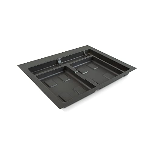 Poubelles de recyclage de cuisine 2x15L base de tiroir découpable anthracite Emuca
