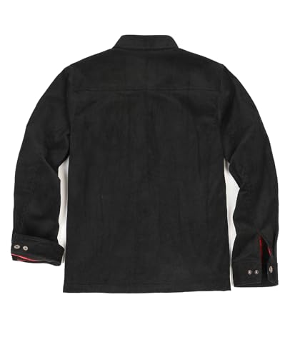 ZENTHACE Men's Corduroy Shirts Jacket with Full Flannel Lined,Snap Button Down Vintage Fall Outerwear Coat,100% Cotton2