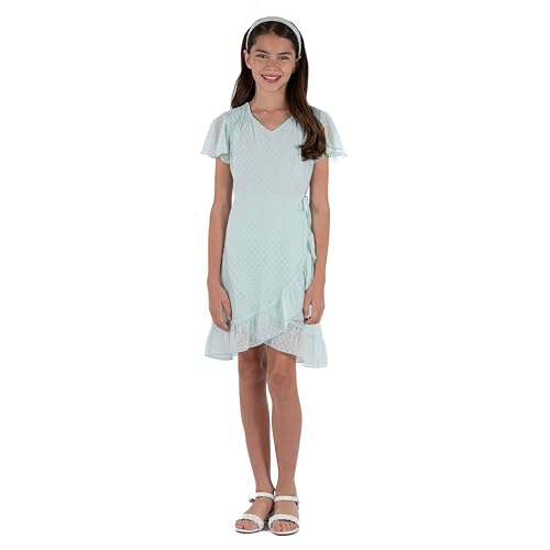 Speechless Girls' Flutter Sleeve Chiffon Dress and Headband