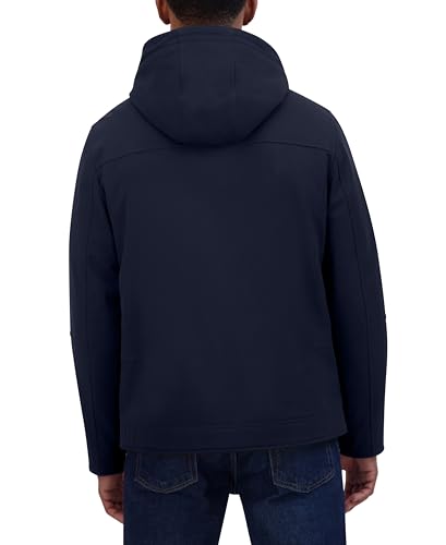 Image of Nautica Men's Sherpa Lined Softshell Jacket - Full Zip, Adjustable Hood, Wind Resistant