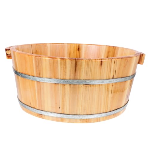 Yardwe Lavabo De Madera Para Pies Bañera De Madera Para Pies Cubo Barril De Pedicura Masajeador De Pies De Spa Para Pies Para Baño De Pies Spa De Masaje Sauna Remojo