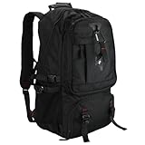 アウトドアリュックサック 防水 大容量 通勤通学 負担軽減ベルト 拡張 USBポート付き 65L