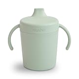 mushie Trainer Sippy Cup | Made in Denmark | Leak Resistant Twist-Off Lid & Handles | 6 Months + (Sage)