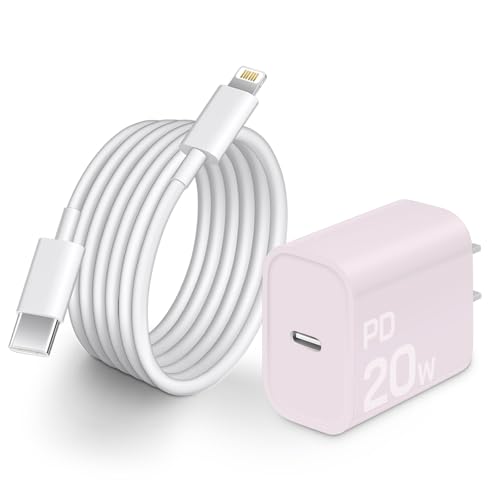 Bloc USB C 20 W et câble haut de gamme violet pour iPhone 13 et 14