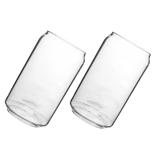 NAMOARLY 2pcs Can Cup Custom Wine Glasses Clear Drinking Glasses Wine Cups Latte Glasses Cocktail Goblet Multi-function Cups Martini Glasses Ring- Pull Can Shaped Cup Espresso Mugs