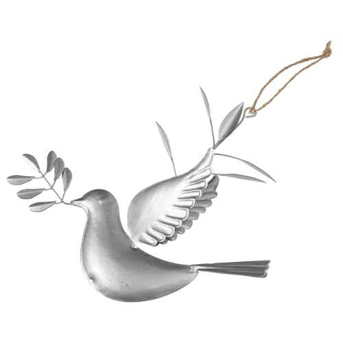 GRIRIW Adorno Colgante de Paloma de Hierro Forjado Decoración Colgante para Árbol de Navidad Figura de Paloma Metálica Rústica para Dormitorio y Salón
