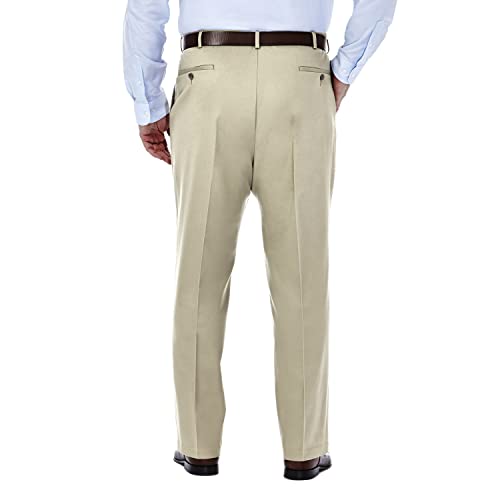 Image of Haggar Men's Big & Tall Premium No Iron Classic Fit Flat-Front Khaki