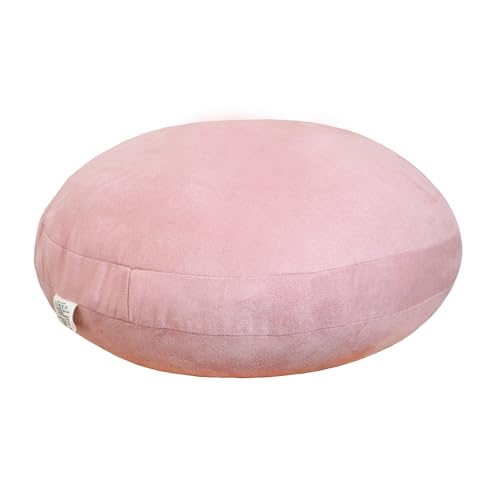 Hodeco Taro Pink Round Throw Pillow 16x16 Down-Like Polyester Filling Super Soft Cushion Ultra Fluffy Feather-Like Touching Decor Round Floor Pillow for Couch Bed Sofa, 1 Piece