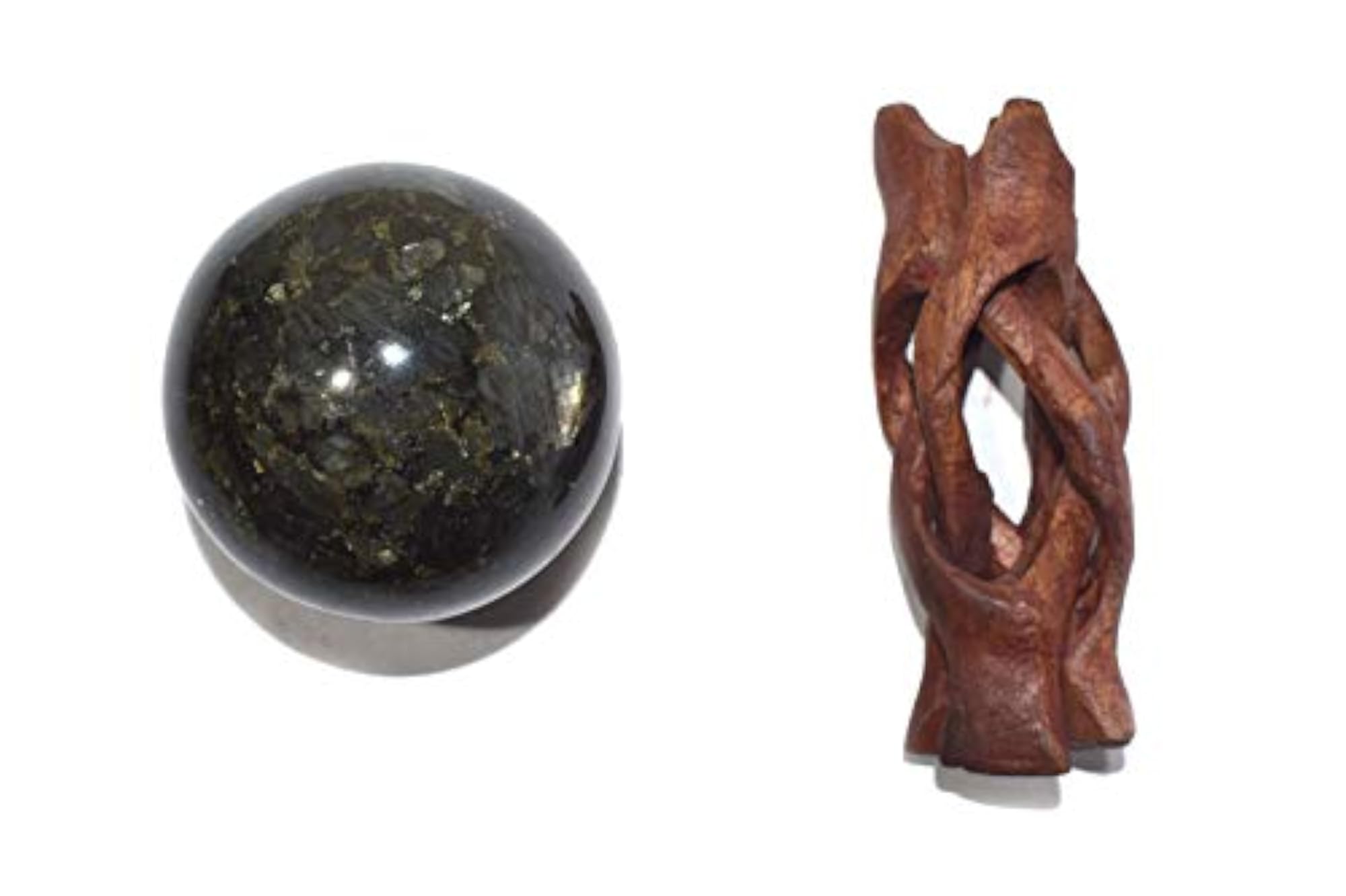 Nummite Crystal Sphere with Wooden Stand, Natural Healing