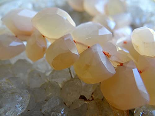 Pierre de lune peach yellow LKBEADS pour boucles d'oreilles bohèmes chics