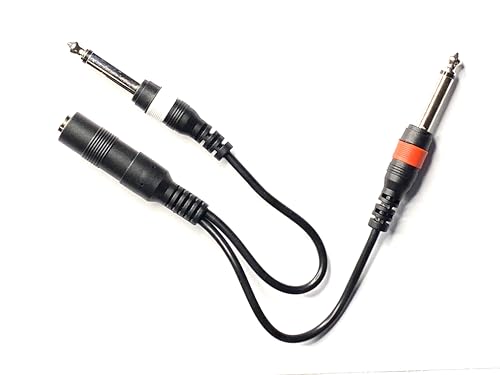 Cable divisor estéreo TRS hembra a 2x mono macho 9" miniatura 1