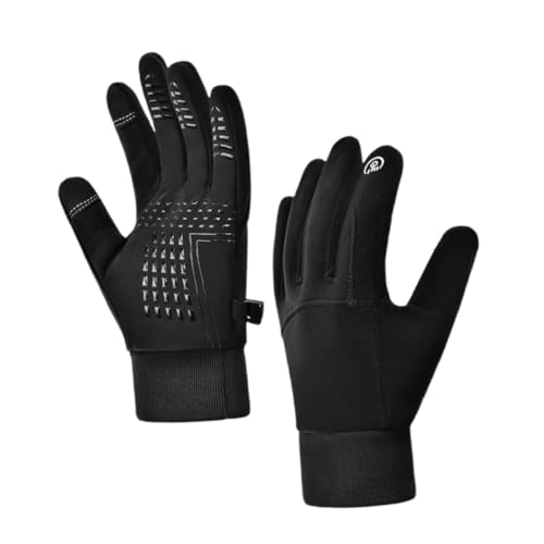 Ciieeo Guantes a Prueba De Frío Guantes Calientes para Deportes De Ciclismo Guantes De Patinaje Artístico Guantes De Motocross para Hombre Gel De Sílice Black