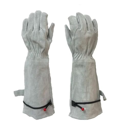 Gants longs horticoles en cuir pour chantiers soudage et entretien des rosiers taille L