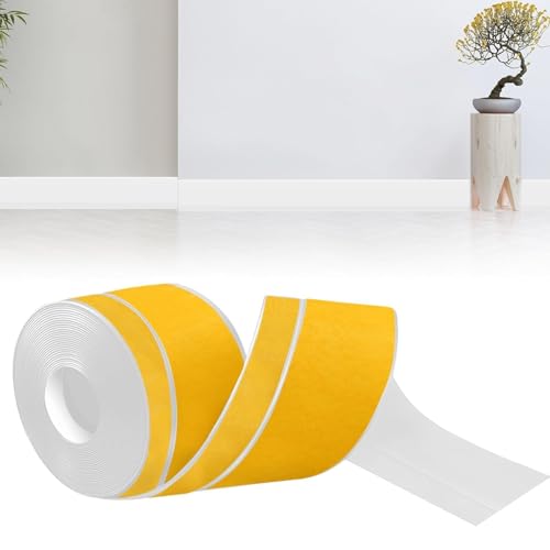 bechoanigel Rodapies Autoadhesivo, 80 mm x 20 mm x 24m PVC Zocalo Cocina, Flexible Autoadhesivo Rodapie PVC Copete Encimera Cocina Ideal para Cocinas y Baños (Blanco)