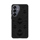 OtterBox Samsung Galaxy S26+ Symmetry Series Cactus Leather Case - Ink Blossom (Black), Slim, Premium, Protective Samsung Galaxy Phone Case